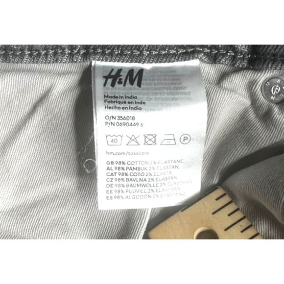 H&M Mens Distressed Grey Skinny Jeans Cotton/Elastane Size 32/32 - Picture 14 of 14